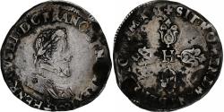 World Coins - France, Henri IV, 1/2 Franc, 160[?], Aix-en-Provence, Silver,
