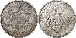 World Coins - German States, HAMBURG, 3 Mark, 1909, Hamburg, Silver, , KM:620