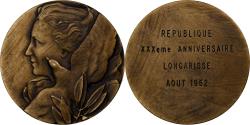 World Coins - France, Medal, République, 30ème Anniversaire, Longarisse, 1962, Bronze