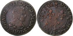 World Coins - France, CHARLES II DE GONZAGUE, Double Tournois, 1642, Charleville, Copper