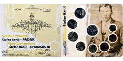 World Coins - Slovakia, Coffret 1c. à 2€ + jeton, Štefan Banič, Parachute, 2018, BU