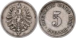 World Coins - Germany, Wilhelm I, 5 Pfennig, 1888, Berlin, Copper-nickel,
