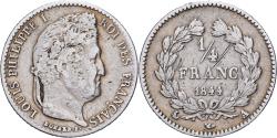 World Coins - France, Louis Philippe I, 1/4 Franc, 1844, Paris, Silver,
