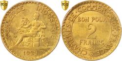 World Coins - Coin, France, Chambre de commerce, 2 Francs, 1923, Paris, PCGS, MS64,