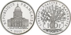 World Coins - France, 100 Francs, Panthéon, 2001, Monnaie de Paris, Proof, Silver,