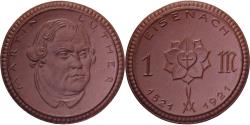 World Coins - Weimar Republic, Stadt Eisenach, 1 Mark, 1921, , Porcelain