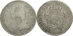 World Coins - Coin, France, Louis XV, 1/2 Écu aux branches d'olivier, 1/2 ECU, 44 Sols, 1731