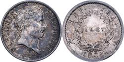 World Coins - France, Napoleon I, Quart, 1808, Paris, Silver, , Gadoury:349
