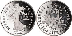 World Coins - Coin, France, Semeuse, 1/2 Franc, 1991, Paris, BE, , Nickel, KM:931.2