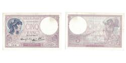 World Coins - France, 5 Francs, Violet, 1940, V.67037, AU(50-53), Fayette:04.16, KM:83