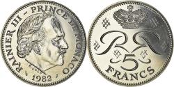 World Coins - Coin, Monaco, Rainier III, 5 Francs, 1982, , Copper-nickel, KM:150