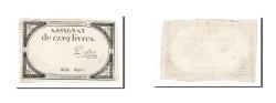 World Coins - Banknote, France, 5 Livres, 1793, Dubosc, 1793-10-31, EF(40-45), KM:A76