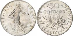 World Coins - France, Semeuse, 50 Centimes, 1917, Paris, , Silver, KM:854, Gadoury420