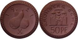 World Coins - Weimar Republic, Stadt Grünberg, 50 Pfennig, 1921, , Porcelain