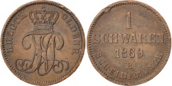 World Coins - GERMAN STATES, Schwaren, 3 Light Pfennig, 1869, KM #190, , Copper, 1.30
