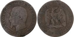 World Coins - France, Napoleon III, 5 Centimes, 1855, Lyon, Bronze,