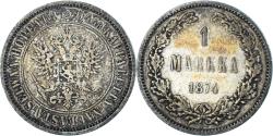 World Coins - Coin, Finland, Alexander II, Markka, 1874, Helsinki, , Silver, KM:3.2