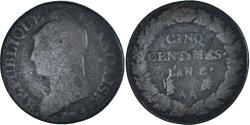 World Coins - Coin, France, Dupré, 5 Centimes, AN 8, Metz, , Bronze, KM:640.2