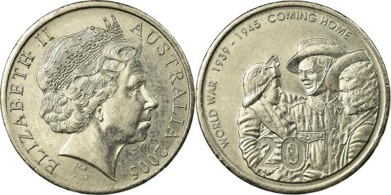 オーストラリア・ニュージーランド Living Icons 2 2005年 Coin, Australia, Elizabeth II, 20 Cents, 2005, Royal Australian Mint,