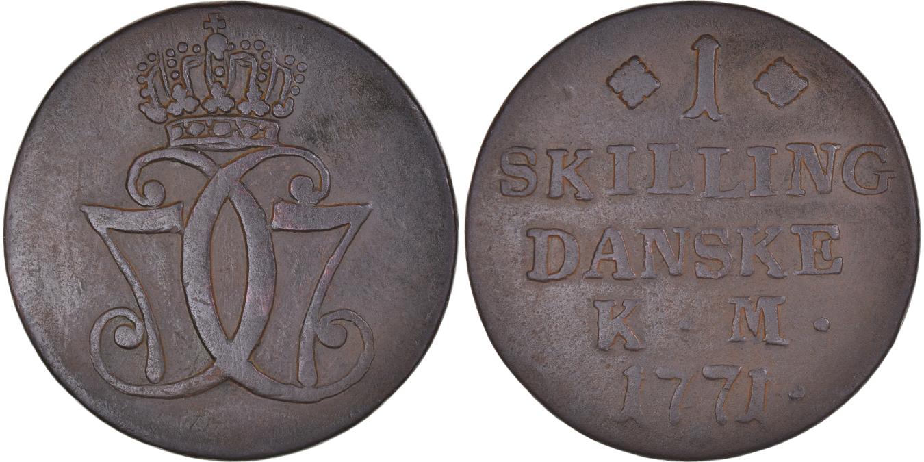 Coin, Denmark, Christian VII, Skilling, 1771, , Copper, KM:616.1