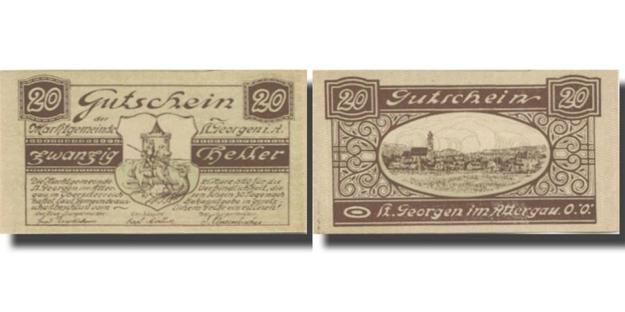 World Coins - Banknote, Austria, St Georgen, 20 Heller, château, 1920 UNC(63) Mehl:FS 888Ia