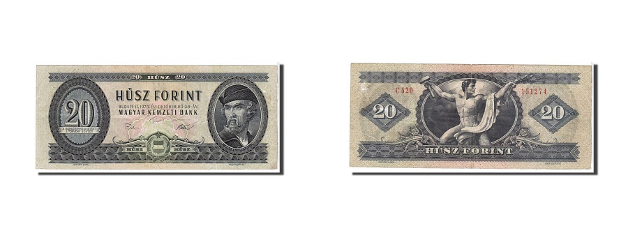 Hungary, 20 Forint, 1975, KM #169e, EF 