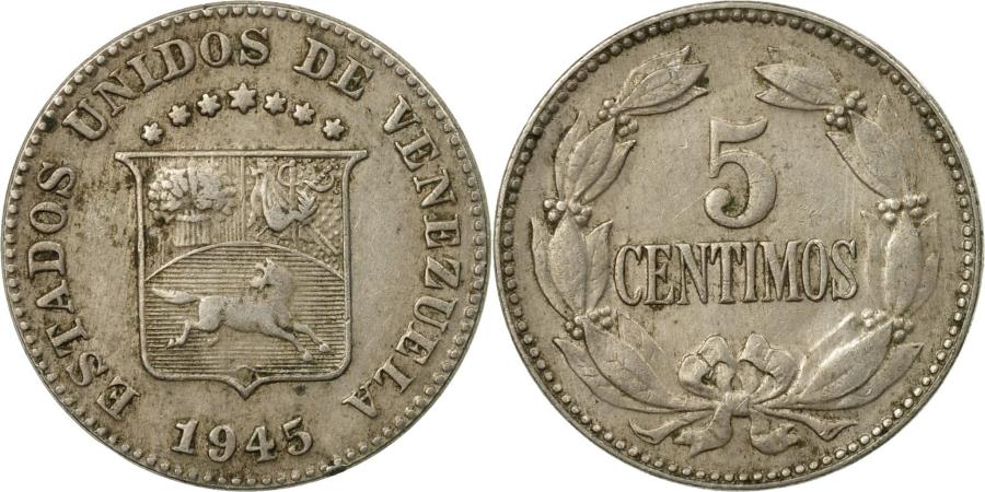 Coin, Venezuela, 5 Centimos, 1945, Philadelphia, , Copper-nickel