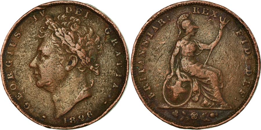 World Coins - Coin, Great Britain, George IV, Farthing, 1826, , Copper, KM:697