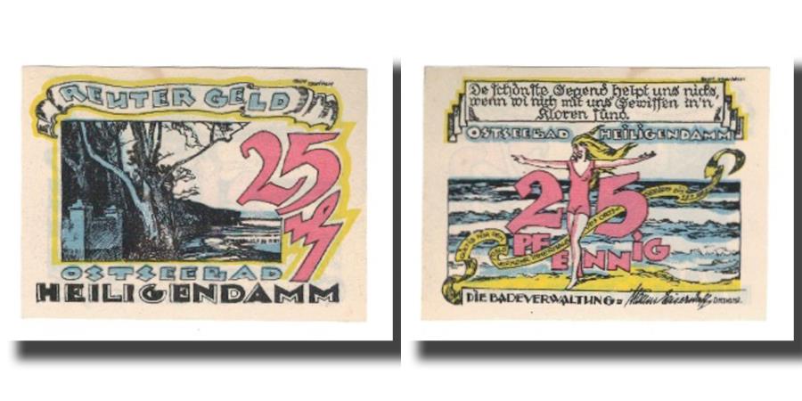heiligendamm badeverwaltung 1922 germany personnage banknote 25 pfennig