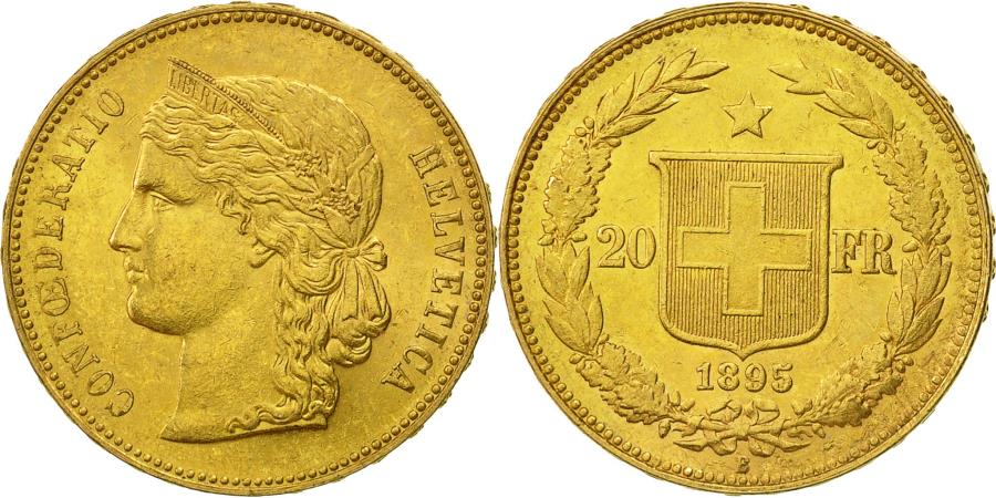 Coin, Switzerland, 20 Francs, 1895, Berne, , Gold, KM:31.3 | European Coins
