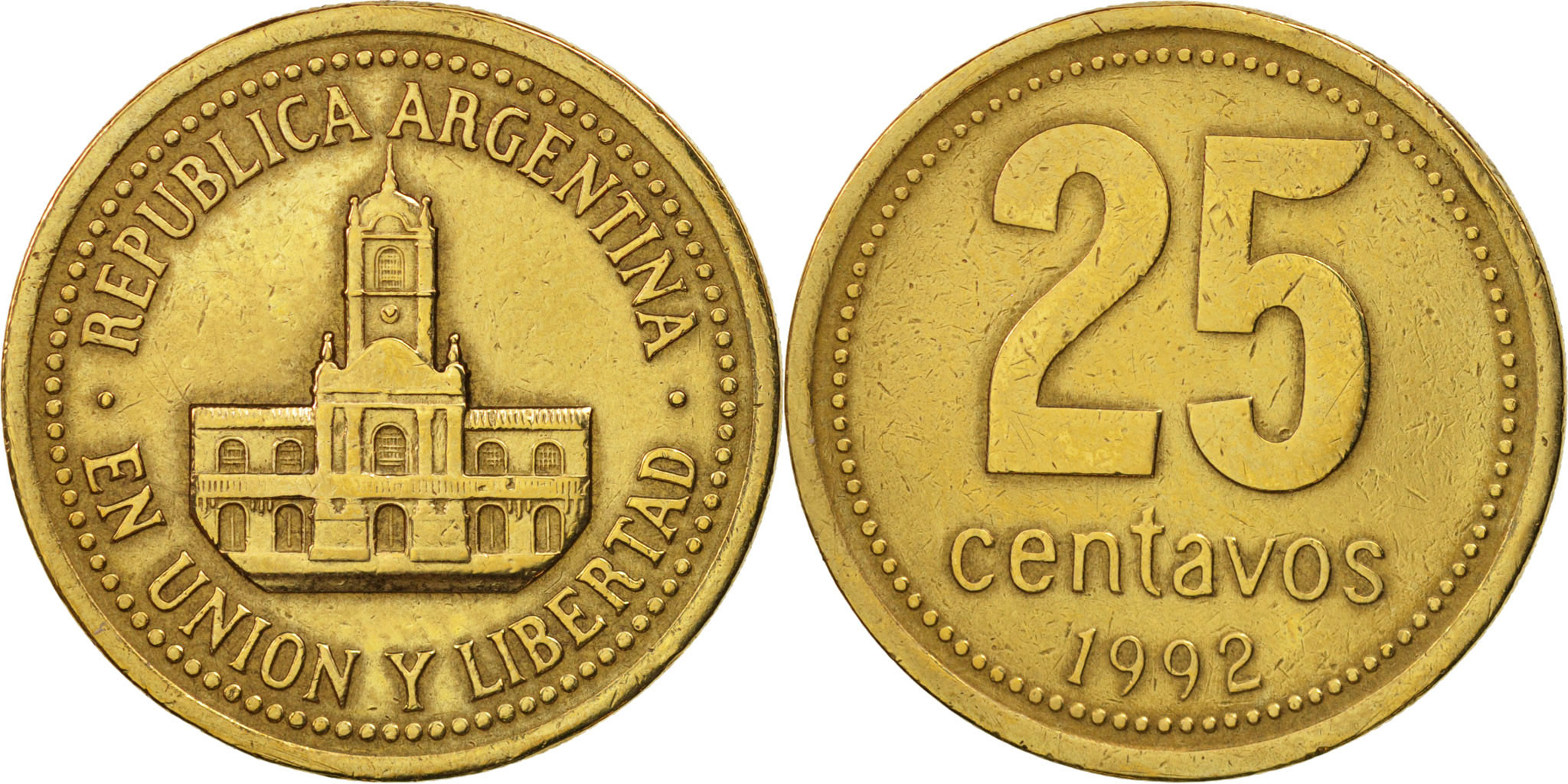 アルゼンチン　1992 Argentina, 25 Centavos, 1992, , Aluminum-Bronze, KM:110.1 | South