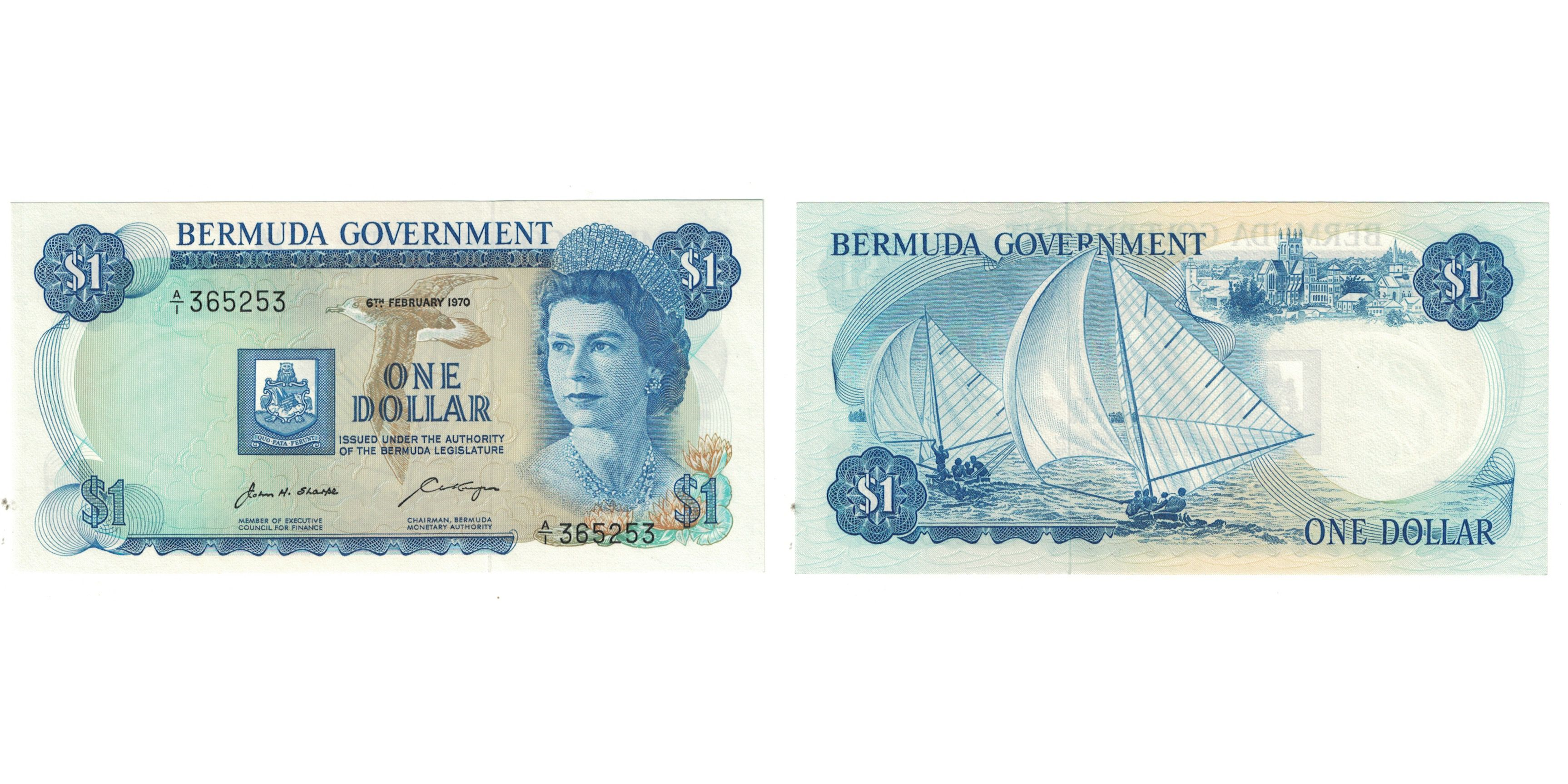Banknote, Bermuda, 1 Dollar, 1970, 1970-02-06, KM:28b, UNC(65-70)