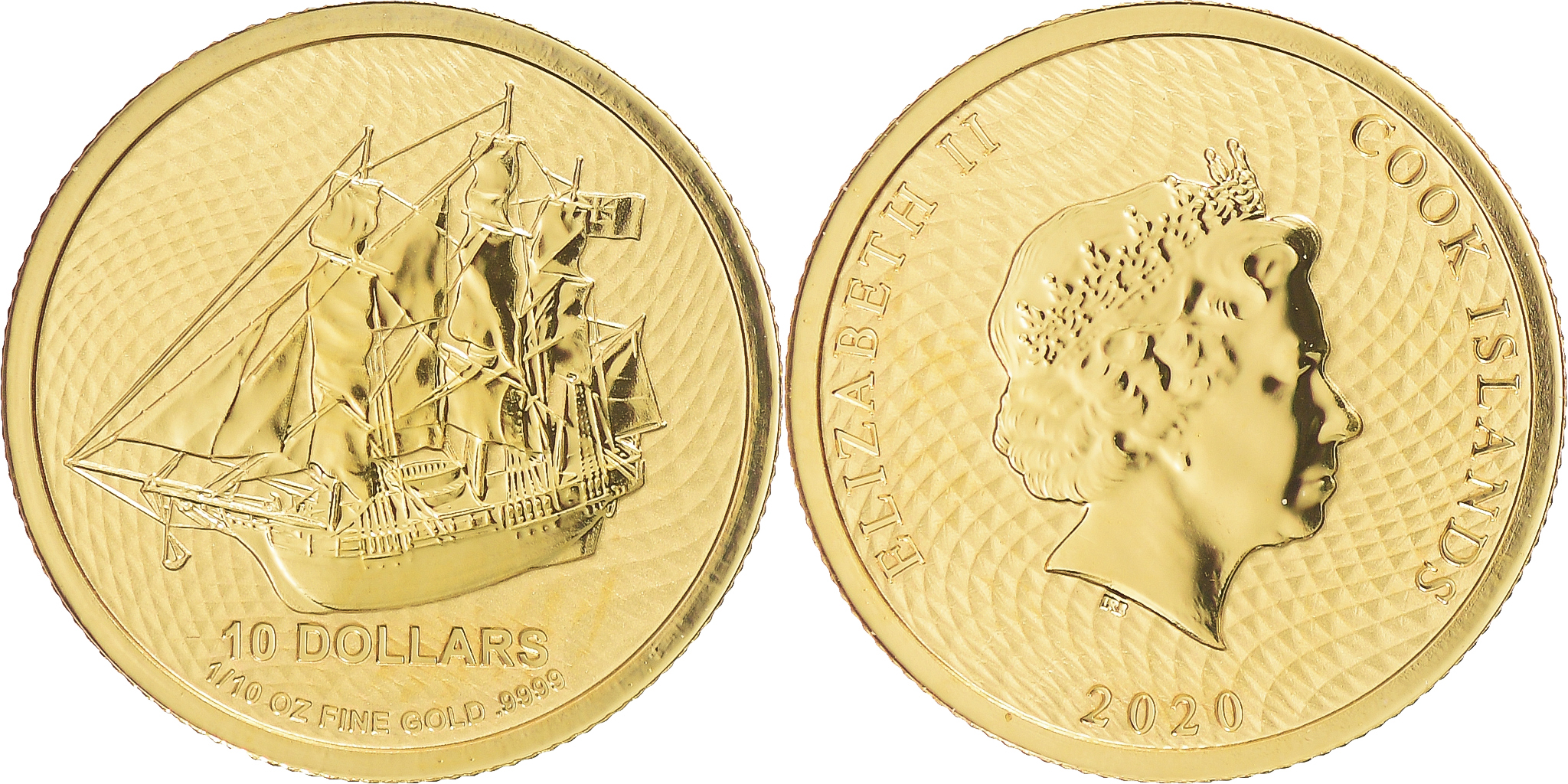 Coin, Cook Islands, Elizabeth II, 10 dollars, 1/10 Oz, 2020, Proof,