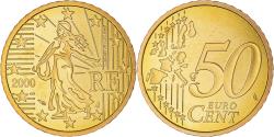 World Coins - France, 50 Euro Cent, 2000, Paris, Proof / BE, , Brass, Gadoury:6.