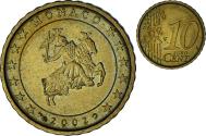 World Coins - Monaco, Rainier III, 10 Euro Cent, 2002, Paris, , Brass, Gadoury:MC175