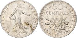 World Coins - France, Semeuse, 50 Centimes, 1918, Paris, , Silver, KM:854, Le
