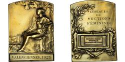 World Coins - France, Medal, Concours de Gymnastique, Section Féminine, Valenciennes, Sport