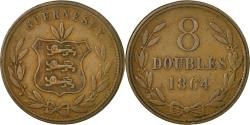 World Coins - Coin, Guernsey, 8 Doubles, 1864, Heaton, Birmingham, , Bronze, KM:7