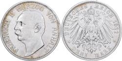 World Coins - German States, Friedrich II, 3 Mark, Anhalt-Dessau, 1911, Berlin, Silver
