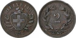World Coins - Switzerland, 2 Rappen, 1897, Bern, Bronze, , KM:4