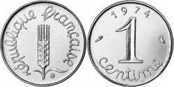 World Coins - France, Centime, Épi, 1974, Monnaie de Paris, série FDC, Stainless Steel