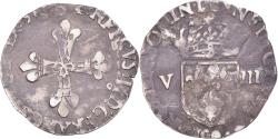 World Coins - Coin, France, Henri III, 1/8 Ecu, 1586, Rennes, , Silver, Gadoury:485