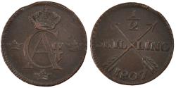 World Coins - Coin, Sweden, Gustaf IV Adolf, 1/2 Skilling, 1807, , Copper, KM:565