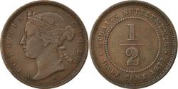 World Coins - Coin, Straits Settlements, Victoria, 1/2 Cent, 1872, , Copper, KM:8