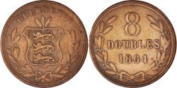 World Coins - Coin, Guernsey, 8 Doubles, 1864, Heaton, Birmingham, , Bronze, KM:7