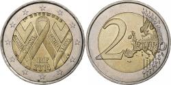 World Coins - France, 2 Euro, World AIDS Day, 2014, Paris, Bi-Metallic,