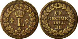 World Coins - Coin, France, Louis XVIII, Decime, 1814, Strasbourg, , Bronze, KM:701