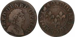 World Coins - France, ORANGE, Frédéric-Henri de Nassau, Double Tournois, 1640, Copper