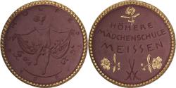 World Coins - Germany, Medal, Höhere Mädchenschule, Meissen, 1921, Porcelain, Gilded,