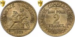 World Coins - France, 2 Francs, Chambre de commerce, 1923, Paris, Cupro-Aluminium, PCGS,